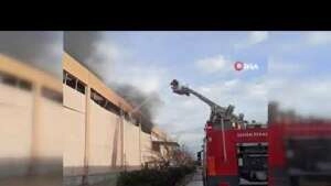 Depoda başlayan yangın fabrikalara sıçradı