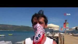 Marmaris’te yerli ve yabancı turistlerin deniz keyfi
