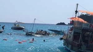 Fethiye'de tur teknesi battı