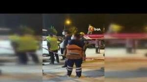 Bariyerleri aşan otomobil metro inşaatına düştü: 1 ölü, 1 yaralı