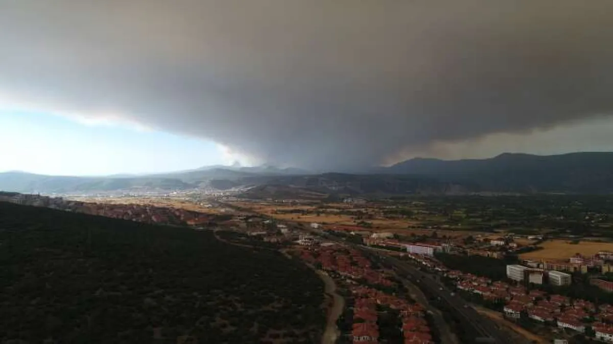 Muğla’da yükselen dumanlar gökyüzünü griye boyadı - 152