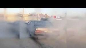 Otomobille patinaj çekip, drift atan ehliyetsiz gence 12 bin 96 TL ceza