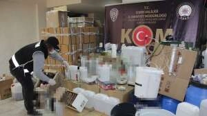 İzmir'de binlerce litre sahte/kaçak içki ele geçirildi