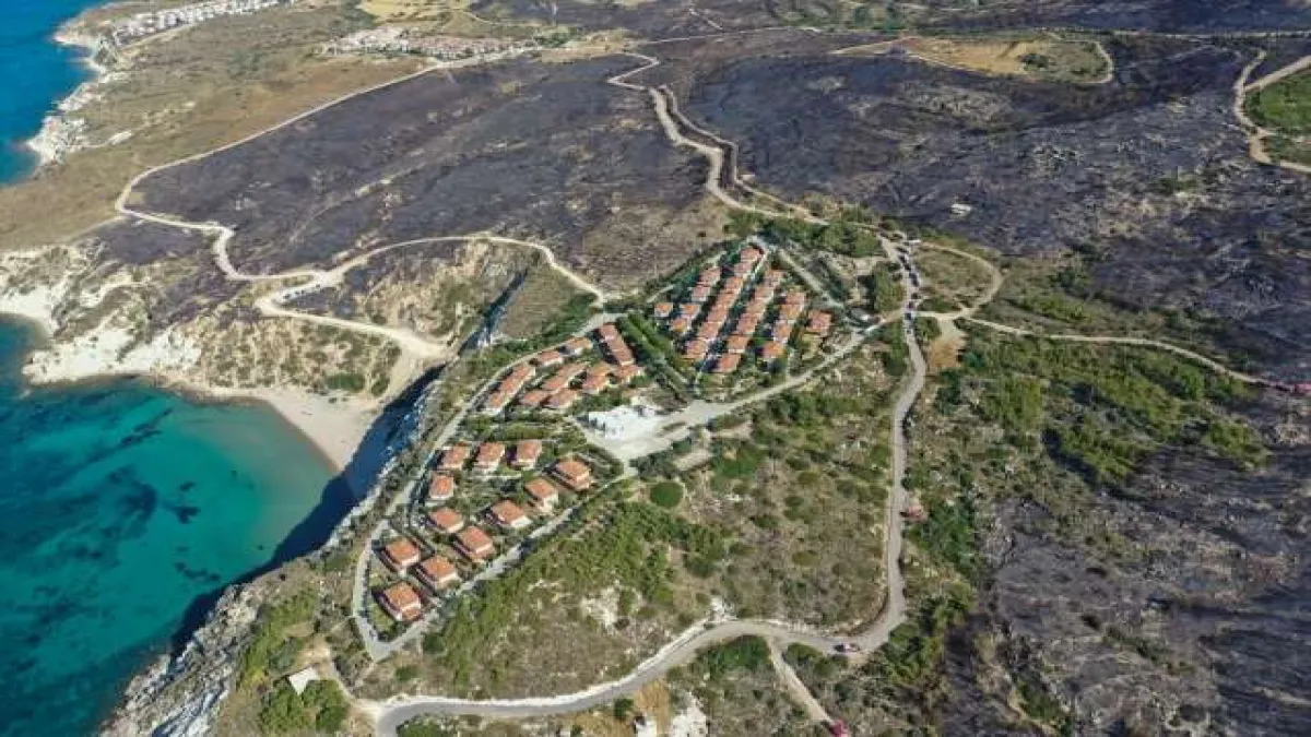 Çeşme'de yanan alanlar havadan görüntülendi - 1460