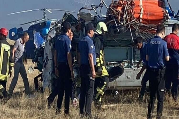 Denizli'de yangın söndürme helikopteri düştü haberinin görseli