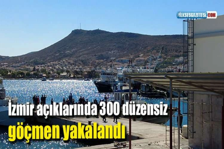 İzmir açıklarında 300 düzensiz göçmen yakalandı haberinin görseli