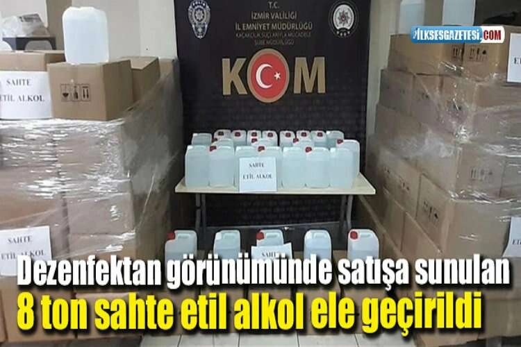 Dezenfektan görünümünde satışa sunulan 8 ton sahte etil alkol ele geçirildi haberinin görseli