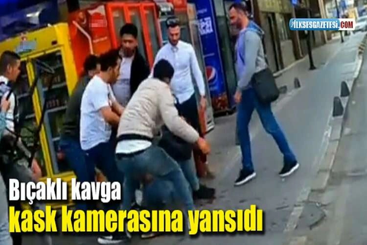 Bıçaklı kavga kask kamerasına yansıdı haberinin görseli