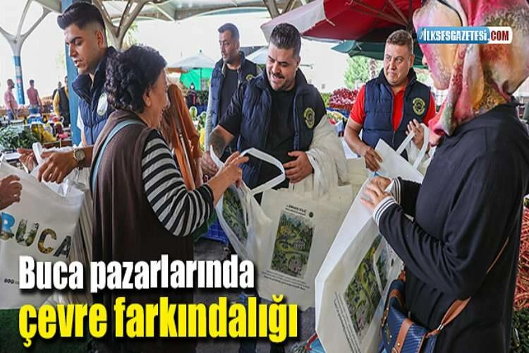 Buca pazarlarında çevre farkındalığı haberinin görseli