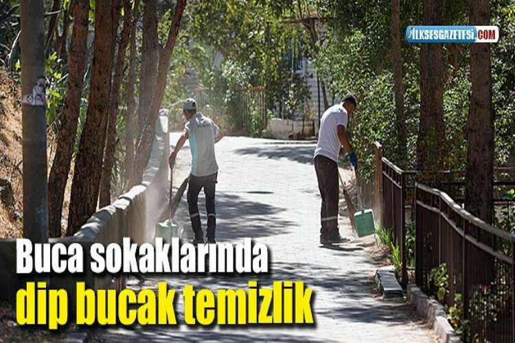 Buca sokaklarında dip bucak temizlik haberinin görseli