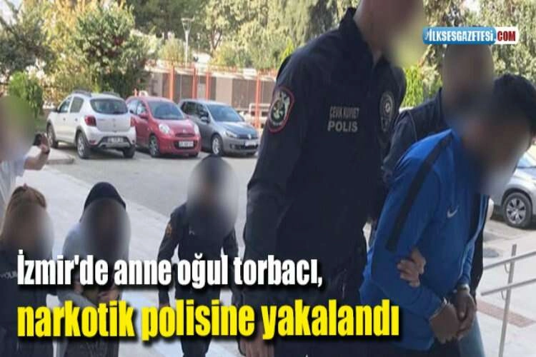 İzmir'de anne oğul torbacı, narkotik polisine yakalandı haberinin görseli