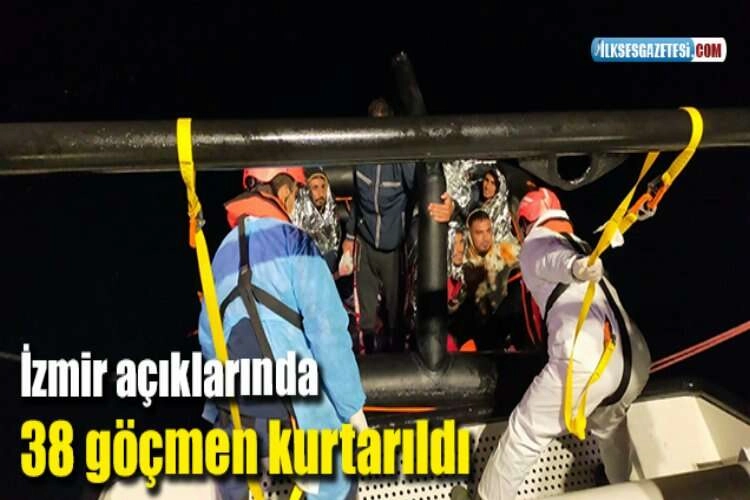 İzmir açıklarında 38 göçmen kurtarıldı haberinin görseli