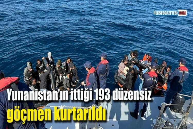 Yunanistan’ın ittiği 193 düzensiz göçmen kurtarıldı