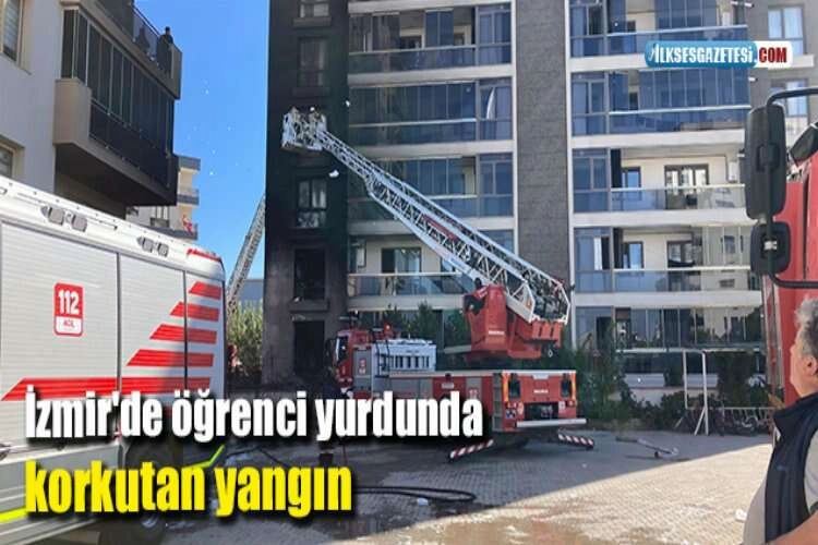 İzmir'de öğrenci yurdunda korkutan yangın haberinin görseli