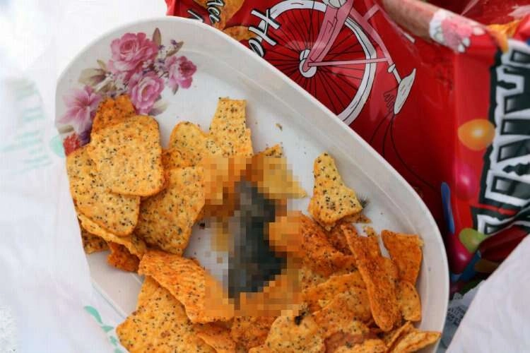 Cips paketinin içinden fare ölüsü çıktı