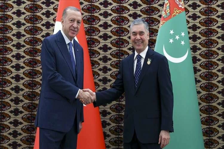 Cumhurbaşkanı Erdoğan, Türkmenistan Ulusal Konseyi Halk Maslahatı Başkanı Berdimuhamedov ile görüştü haberinin görseli