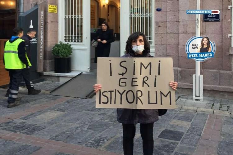 Büyükşehir önünde tek kişilik emek direnişi: İşimi geri istiyorum! haberinin görseli