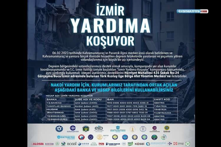 “İzmir Yardıma Koşuyor” kampanyası başladı haberinin görseli