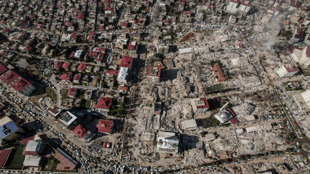 Kahramanmaraş'taki büyük yıkım havadan görüntülendi - 1617