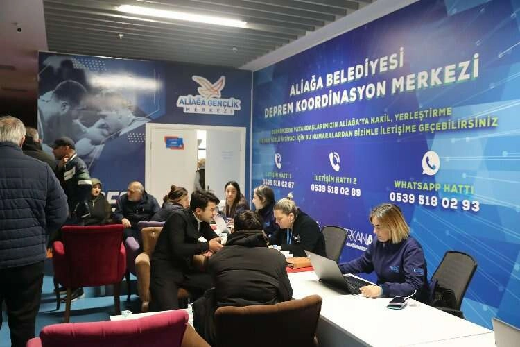 Aliağa Belediyesi, depremzedeler için koordinasyon merkezi kurdu haberinin görseli