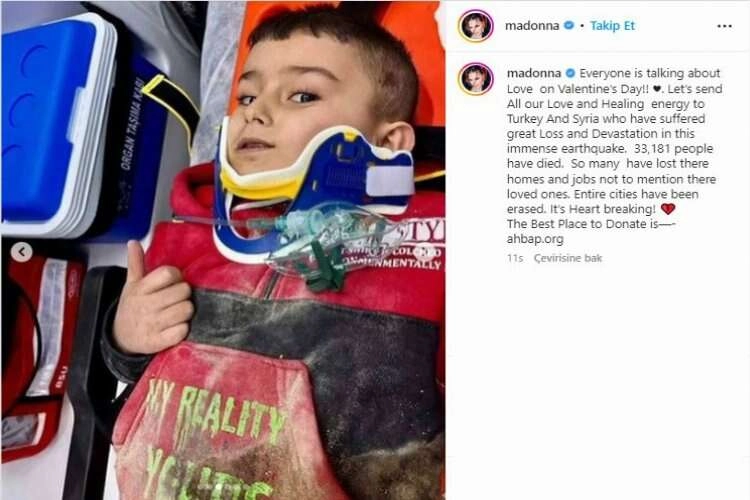 Madonna'dan bağış çağrısı haberinin görseli