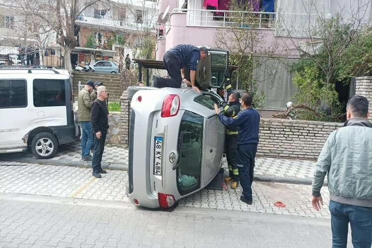 Muğla'da otomobil kontrolden çıktı haberinin görseli