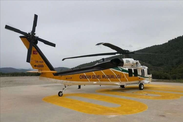 Muğla'da ilk yangın söndürme helikopterlerinin test uçuşu haberinin görseli