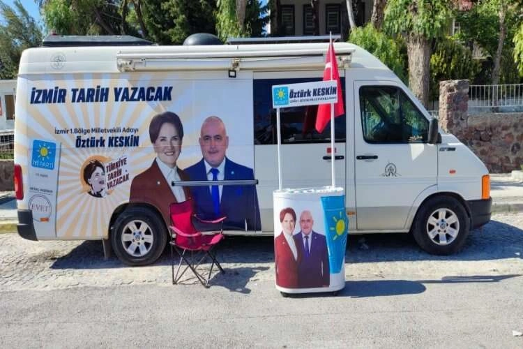 İYİ Partili Keskin karavanını seçim bürosu yaptı haberinin görseli