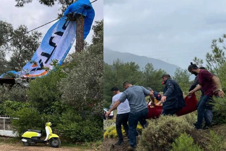 Muğla'da paraşütçüler fırtınadan nasibini aldı haberinin görseli