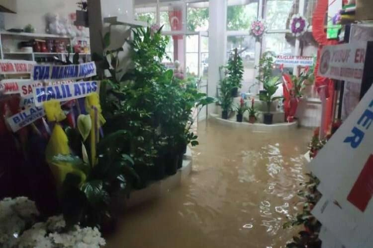Adana'da bazı evleri ve iş yerlerini su bastı haberinin görseli
