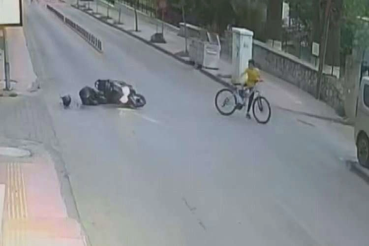Çocuğa çarpmamak için kendisini tehlikeye attı haberinin görseli
