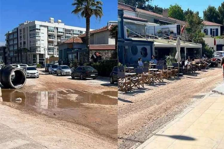 Çeşme'nin bitmek bilmeyen 'yol çilesi' haberinin görseli