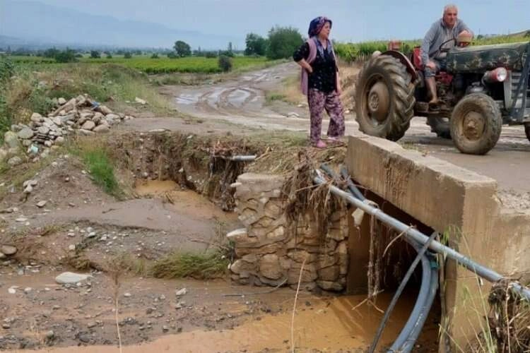 Sel suları üzüm bağlarına vurdu: Mahalleli ıslah istiyor haberinin görseli