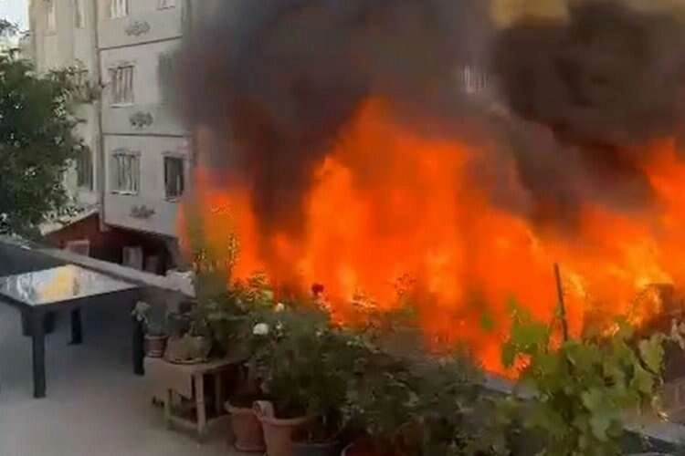 Gaziantep'te kafeteryada yangın çıktı haberinin görseli