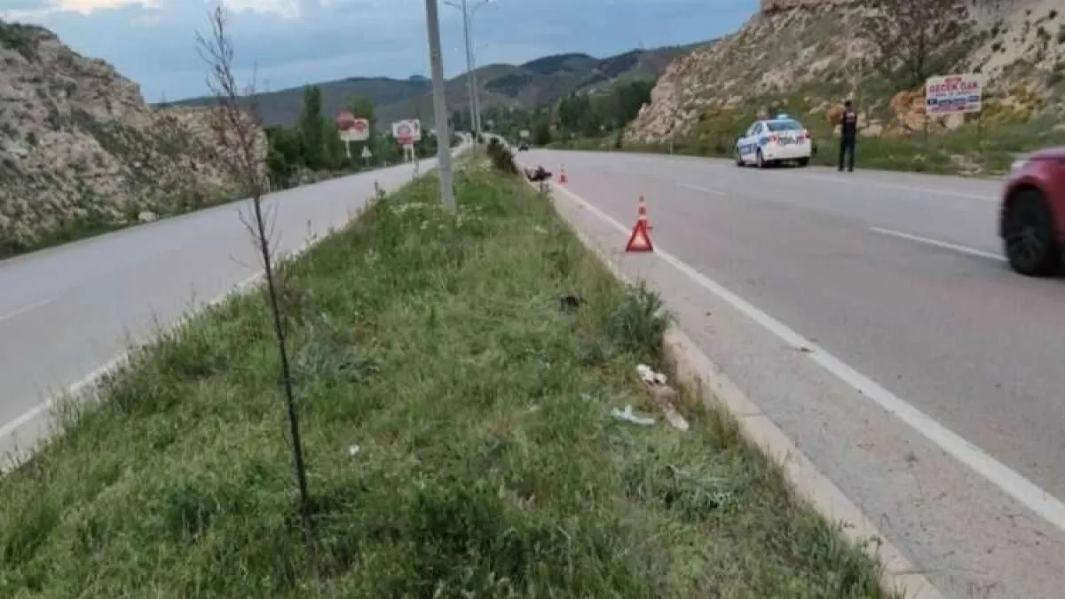 Afyonkarahisar'da motosiklet, bariyerlere çarptı haberinin görseli