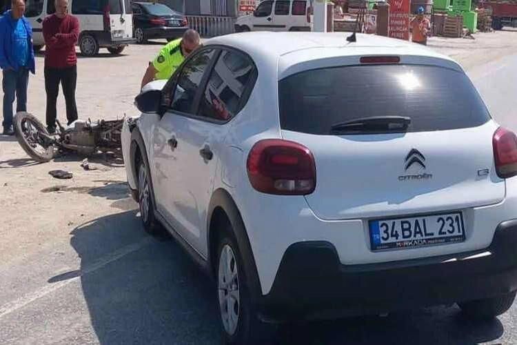 Aydın'da kaza! Motosiklet sürücüsü taklalar attı haberinin görseli