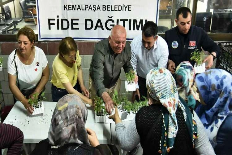 Kemalpaşa'dan vatandaşlara ücretsiz sebze fidesi haberinin görseli