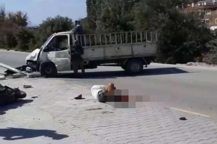 Aydın'da kamyonet motosiklet ile çarpıştı haberinin görseli