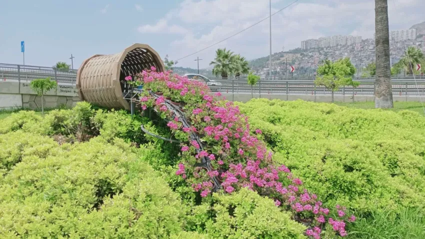 İzmir'de rengarenk bahar... Sokaklar çiçek açtı
