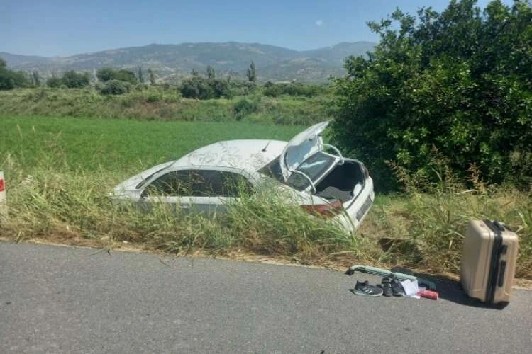 Aydın'da bir otomobil kanala uçtu haberinin görseli