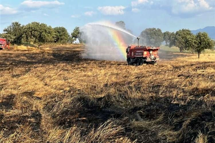Gediz’de yangın: 8 dekar buğday tarlası zarar gördü haberinin görseli