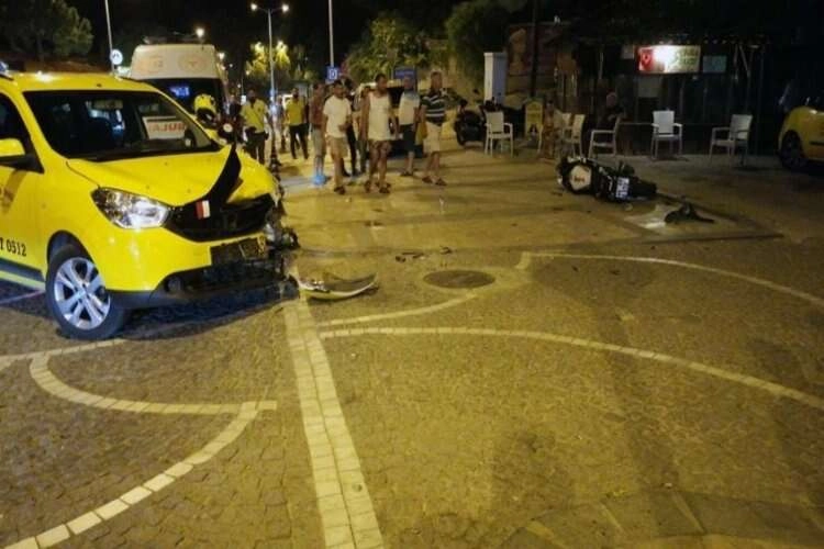Muğla'da kaza: Motosiklet ve taksi kazaya karıştı haberinin görseli