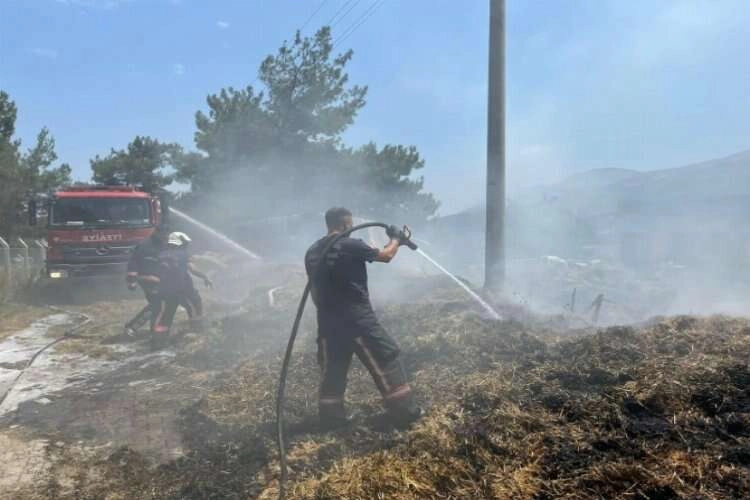 Manisa'da bir çiftlikte yangın çıktı haberinin görseli