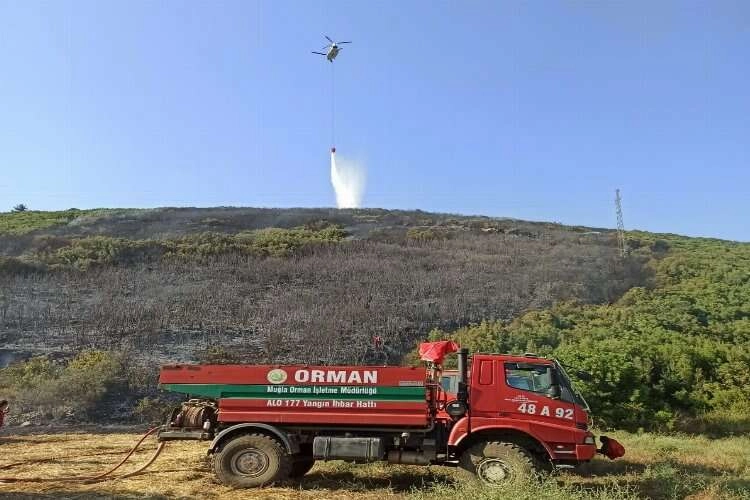 Muğla'da yangın büyümeden söndürüldü haberinin görseli