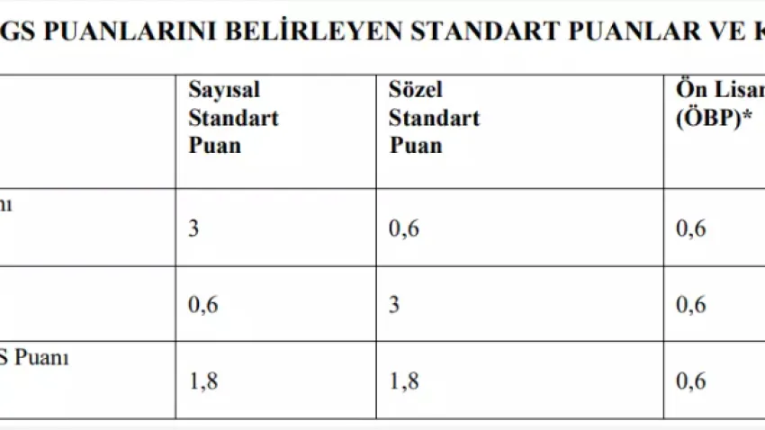 DGS puan hesaplama