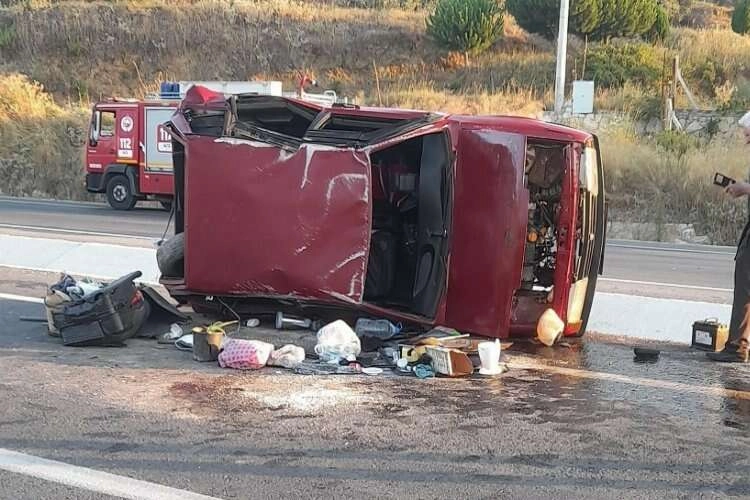 Aydın'da kaza: Otomobil yan yattı haberinin görseli