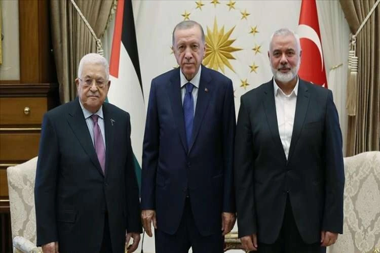Cumhurbaşkanı Erdoğan Filistin Devlet Başkanı ile buluştu haberinin görseli