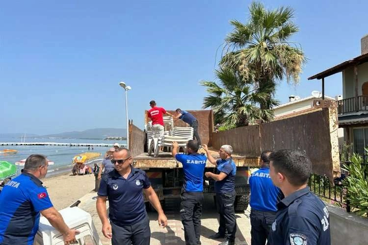 Menderes zabıtasından sahil denetimi haberinin görseli