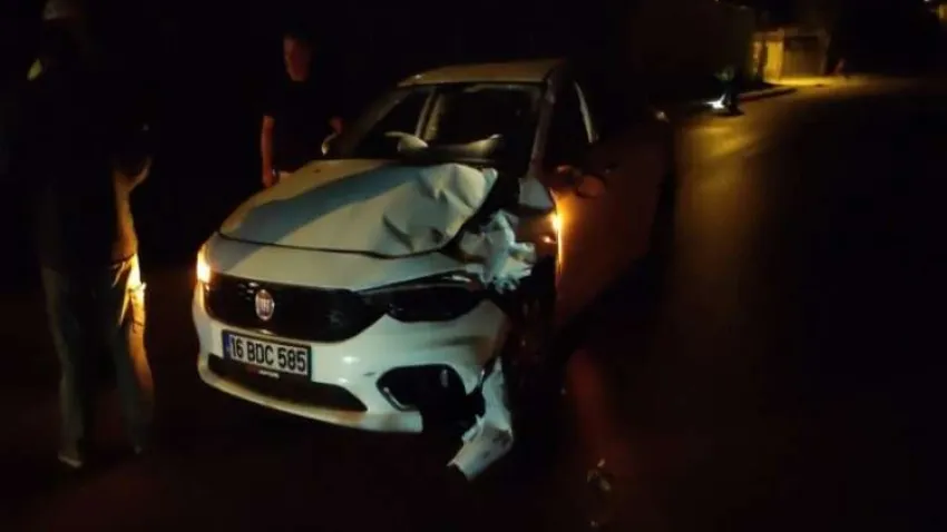 Bursa'da feci kaza: Otomobil ile motosiklet çarpıştı haberinin görseli