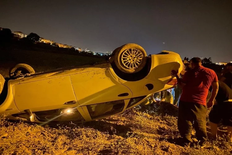 Denizli’de kaza! Otomobil takla attı